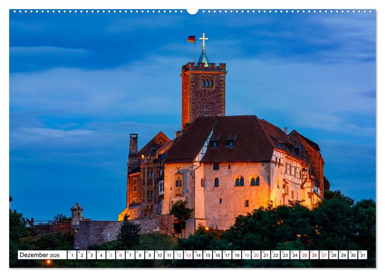Produktbild: Werra Burgen Steig (hochwertiger Premium Wandkalender 2026 DIN A2 quer), Kunstdruck in Hochglanz