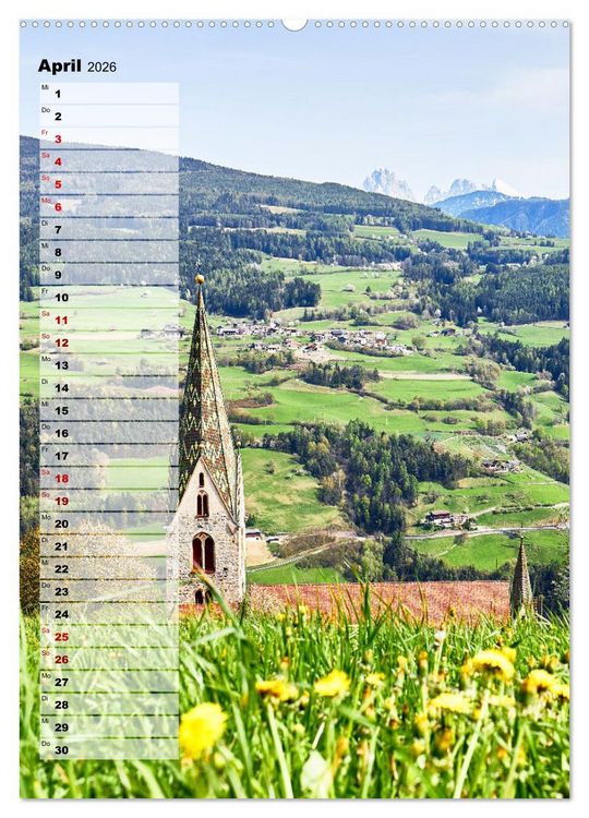 Produktbild: S&uuml;d-Tirol Terminplaner (Wandkalender 2026 DIN A2 hoch), CALVENDO Monatskalender