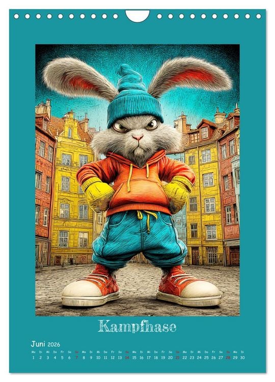 Produktbild: Urban Rabbits. Coole Stadthasen mit Charakter (Wandkalender 2026 DIN A4 hoch), CALVENDO Monatskalender