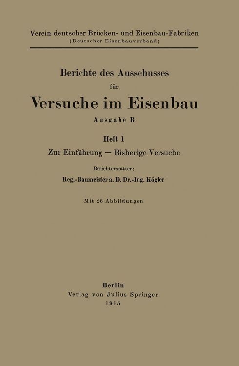 Produktbild: Berichte des Ausschusses f&uuml;r Versuche im Eisenbau Ausgabe B