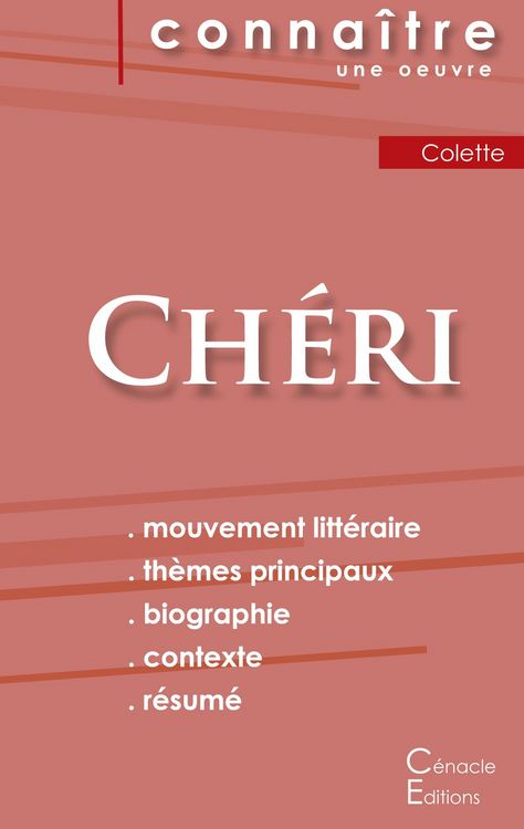 Produktbild: Fiche de lecture Ch&eacute;ri de Colette (Analyse litt&eacute;raire de r&eacute;f&eacute;rence et r&eacute;sum&eacute; complet)