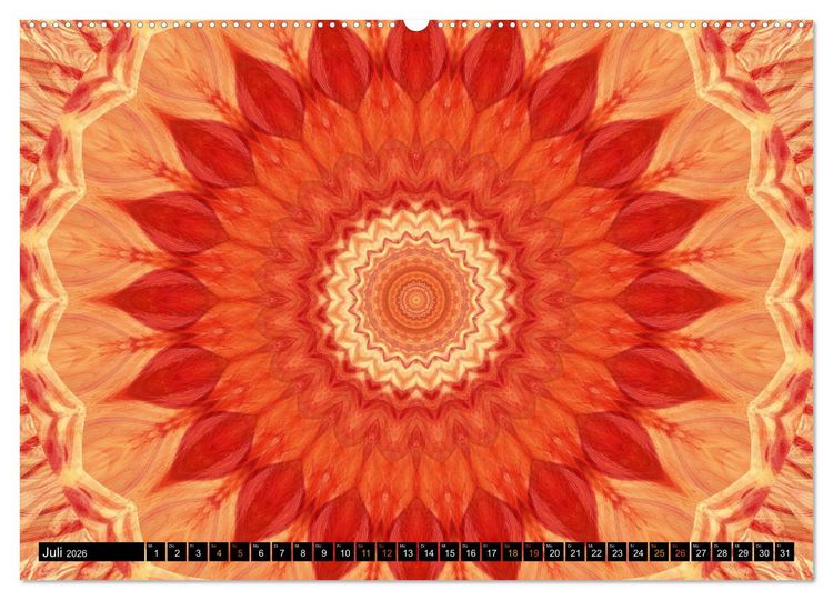 Produktbild: Energie - Mandalas in orange (Wandkalender 2026 DIN A2 quer), CALVENDO Monatskalender