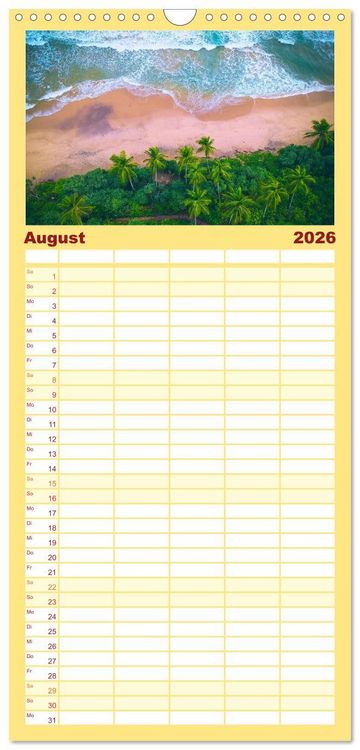 Produktbild: Familienplaner 2026 - Sri Lanka - Eine wahre Perle im Indischen Ozean mit 5 Spalten (Wandkalender, 21 x 45 cm) CALVENDO