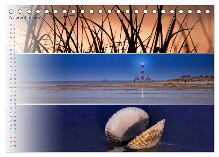 Produktbild: K&uuml;stenstreifen an der Nordsee (Tischkalender 2026 DIN A5 quer), CALVENDO Monatskalender