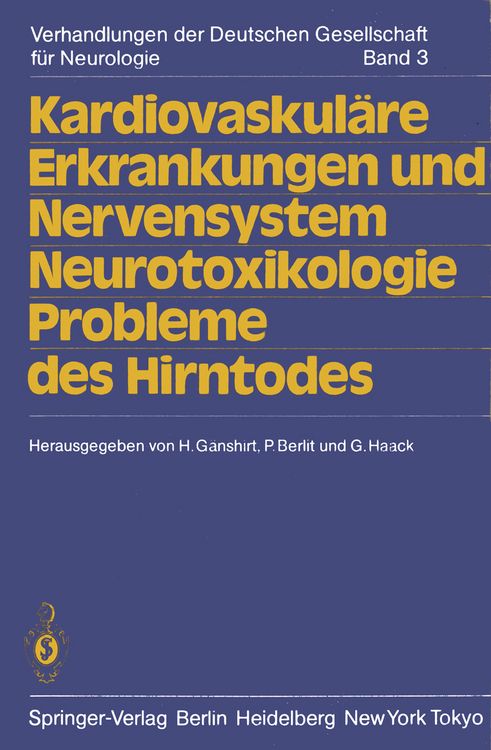 Produktbild: Kardiovaskul&auml;re Erkrankungen und Nervensystem Neurotoxikologie Probleme des Hirntodes