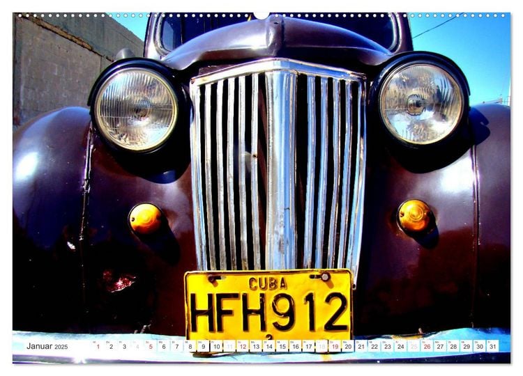 Produktbild: RENAULT - Franz&ouml;sische Klassiker in Kuba (hochwertiger Premium Wandkalender 2025 DIN A2 quer), Kunstdruck in Hochglanz