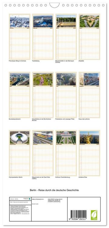 Produktbild: Familienplaner 2027 - Berlin - Reise durch die deutsche Geschichte mit 5 Spalten (Wandkalender, 21 x 45 cm) CALVENDO