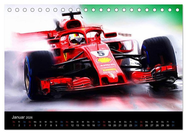 Produktbild: Rote Renner aus Italien (Tischkalender 2026 DIN A5 quer), CALVENDO Monatskalender