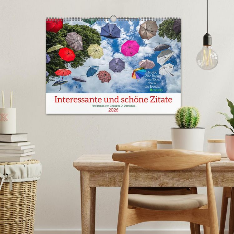 Produktbild: Interessante und sch&ouml;ne Zitate (Wandkalender 2026 DIN A3 quer), CALVENDO Monatskalender
