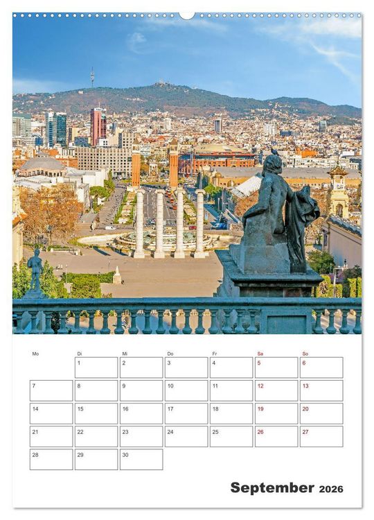 Produktbild: Barcelona - Urlaubsplaner (Wandkalender 2026 DIN A2 hoch), CALVENDO Monatskalender