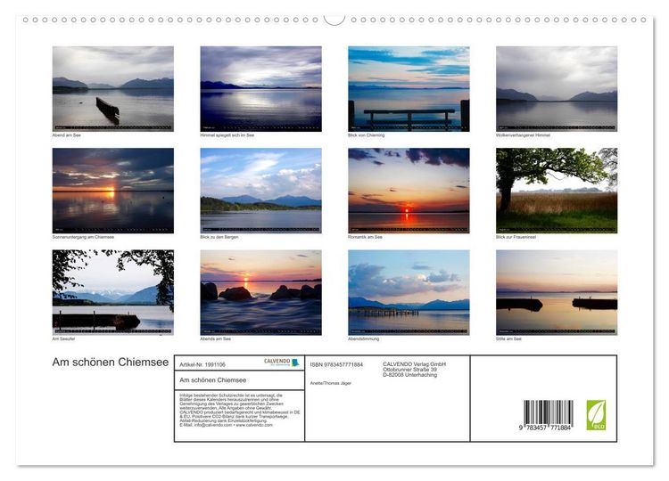 Produktbild: Am sch&ouml;nen Chiemsee (hochwertiger Premium Wandkalender 2026 DIN A2 quer), Kunstdruck in Hochglanz