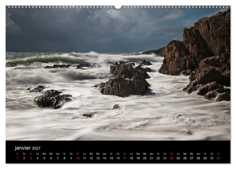 Produktbild: La Bretagne - prises de vue sur un paysage c&ocirc;tier (Calendrier mural haut de gamme 2027 DIN A2 vertical), CALVENDO calendrier mensuel
