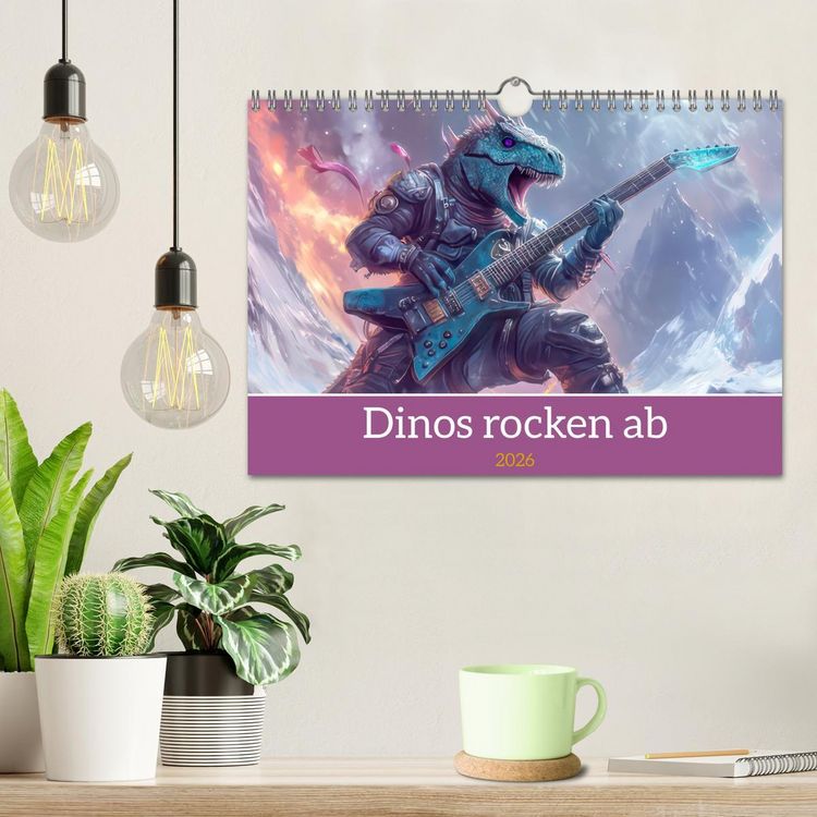 Produktbild: Dinos rocken ab (Wandkalender 2026 DIN A4 quer), CALVENDO Monatskalender