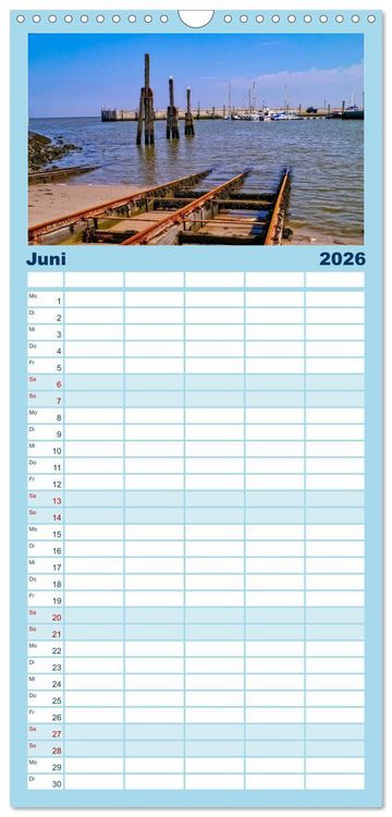 Produktbild: Familienplaner 2026 - Reise an die Nordsee - Neuharlingersiel mit 5 Spalten (Wandkalender, 21 x 45 cm) CALVENDO