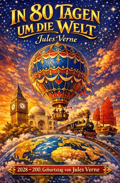 Produktbild: 2028 - 200. Geburtstag von Jules Verne / Reise um die Erde in 80 Tagen
