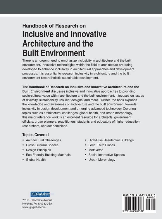 Produktbild: Handbook of Research on Inclusive and Innovative Architecture and the Built Environment