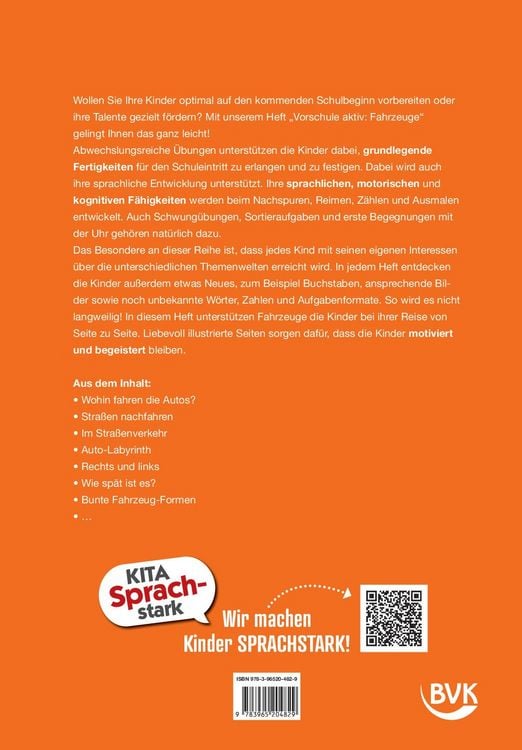 Produktbild: Kita Sprachstark: Vorschule aktiv Fahrzeuge