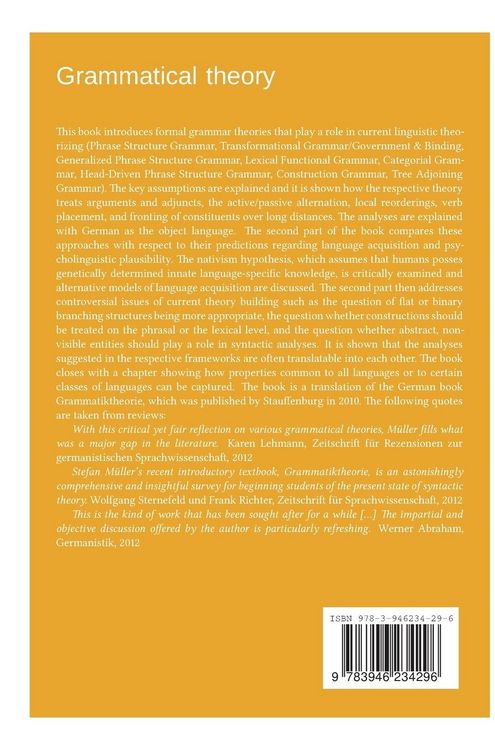 Produktbild: Grammatical theory Vol. 1