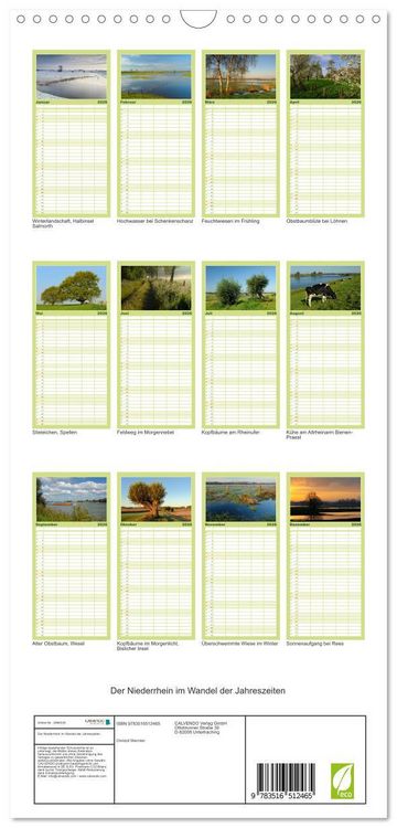 Produktbild: Familienplaner 2026 - Der Niederrhein im Wandel der Jahreszeiten mit 5 Spalten (Wandkalender, 21 x 45 cm) CALVENDO