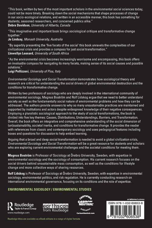 Produktbild: Environmental Sociology and Social Transformation