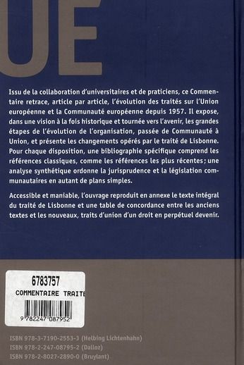 Produktbild: Commentaire Traites Ue Ce 2e