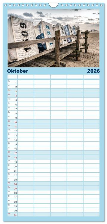 Produktbild: Familienplaner 2026 - Sankt Peter-Ording: Die raue Sch&ouml;nheit an der Nordsee mit 5 Spalten (Wandkalender, 21 x 45 cm) CALVENDO