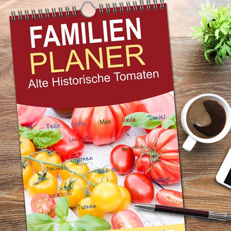 Produktbild: Familienplaner 2026 - Alte Historische Tomaten mit 5 Spalten (Wandkalender, 21 x 45 cm) CALVENDO