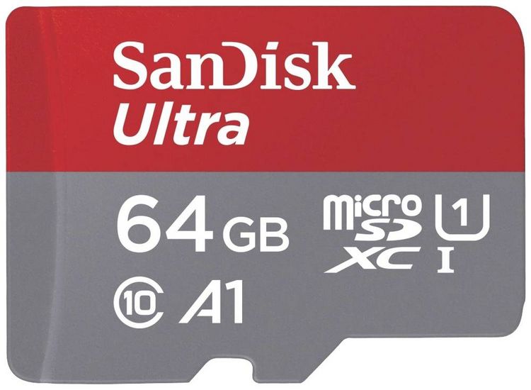 Produktbild: SanDisk microSDXC Ultra 64GB (140MB/s A1 Cl. 10 UHS-I) + Adapter "Tablet" microSDXC-Karte 64 GB A1 Application Performance Class, UHS-Class 1