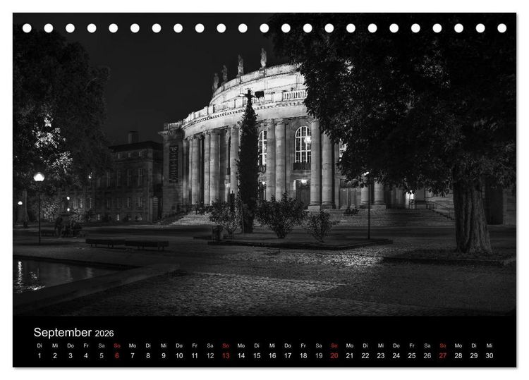 Produktbild: Stuttgart bei Nacht (Tischkalender 2026 DIN A5 quer), CALVENDO Monatskalender