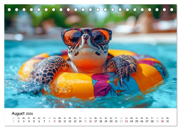 Produktbild: CHILL MAL - Entspannte Schildkr&ouml;ten beim Faulenzen (Tischkalender 2026 DIN A5 quer), CALVENDO Monatskalender