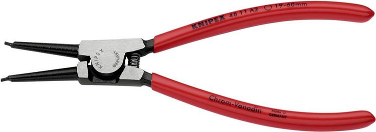 Produktbild: Knipex 46 11 A2 Seegeringzange Passend f&uuml;r (Seegeringzangen) Au&szlig;enringe 19-60 mm Spitzenform (Details) gerade