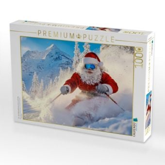 Produktbild: CALVENDO Puzzle Hui - der Weihnachtsmann hat es wohl eilig | 1000 Teile Lege-Gr&ouml;&szlig;e 64x48cm Foto-Puzzle f&uuml;r gl&uuml;ckliche Stunden