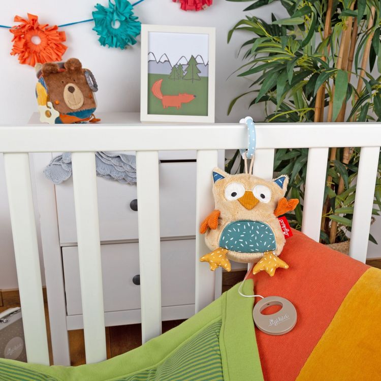 Produktbild: sigikid 43376 - Baby Spieluhr Eule, Pl&uuml;sch 12 cm