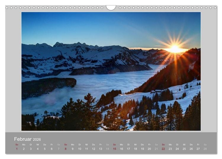 Produktbild: Schweiz - Impressionen der idyllischen Bergwelt im Laufe der Jahreszeiten (Wandkalender 2026 DIN A3 quer), CALVENDO Monatskalender