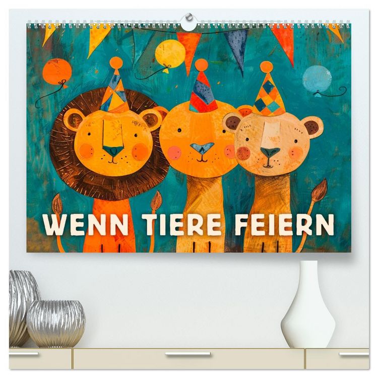 Produktbild: Wenn Tiere feiern (hochwertiger Premium Wandkalender 2026 DIN A2 quer), Kunstdruck in Hochglanz