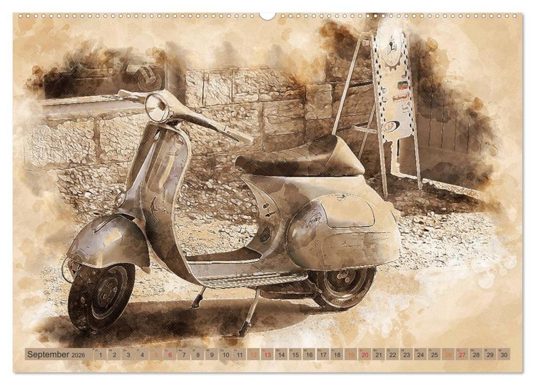 Produktbild: Mototrroller - Vesparade (Wandkalender 2026 DIN A2 quer), CALVENDO Monatskalender