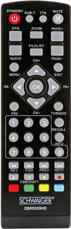 Produktbild: Schwaiger DSR500HD HD-SAT-Receiver Front-USB Anzahl Tuner: 1