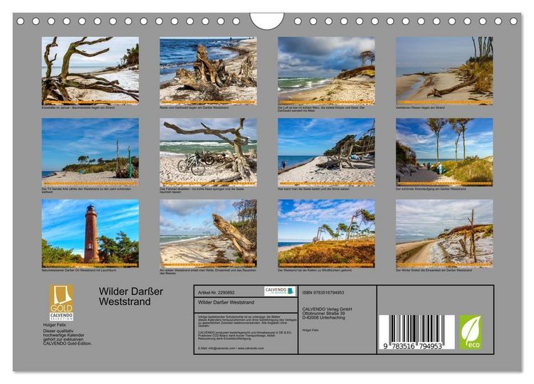Produktbild: Wilder Dar&szlig;er Weststrand (Wandkalender 2027 DIN A4 quer), CALVENDO Monatskalender