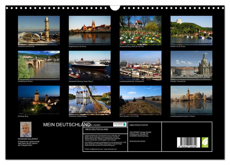 Produktbild: MEIN DEUTSCHLAND (Wandkalender 2026 DIN A3 quer), CALVENDO Monatskalender