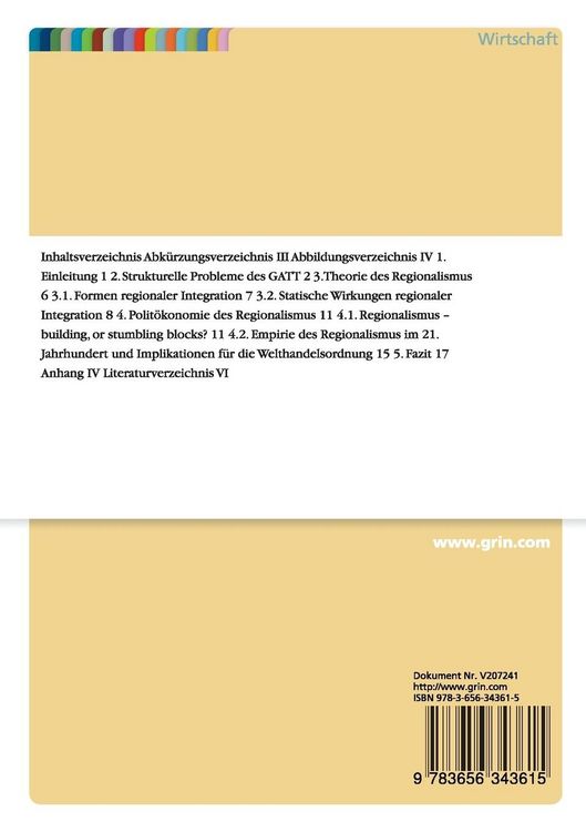 Produktbild: Regionalismus vs. Multilateralismus: Eine polit&ouml;konomische Perspektive