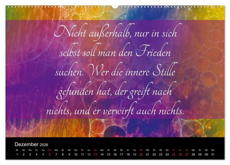 Produktbild: Mit Spr&uuml;chen und Weisheiten durch&acute;s Jahr (hochwertiger Premium Wandkalender 2026 DIN A2 quer), Kunstdruck in Hochglanz