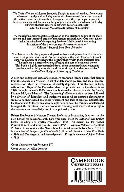 Produktbild: The Crisis of Vision in Modern Economic Thought