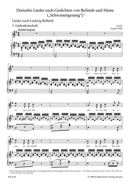 Produktbild: Schwanengesang D 957 / D 965 A, Gesang und Klavier, hoch