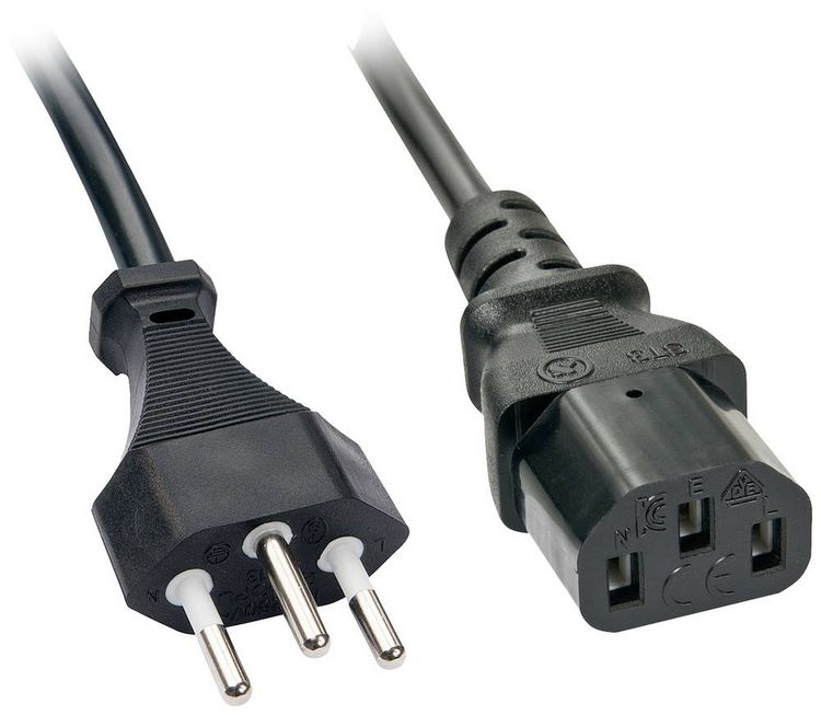 Produktbild: LINDY Strom Anschlusskabel [1x Schweiz-Stecker - 1x Kaltger&auml;te-Buchse C13] 2.00 m Schwarz