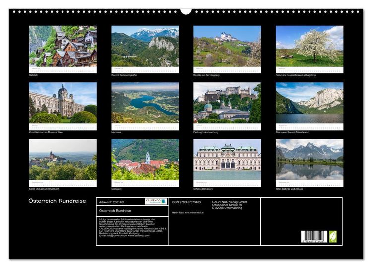 Produktbild: &Ouml;sterreich Rundreise (Wandkalender 2026 DIN A2 quer), CALVENDO Monatskalender