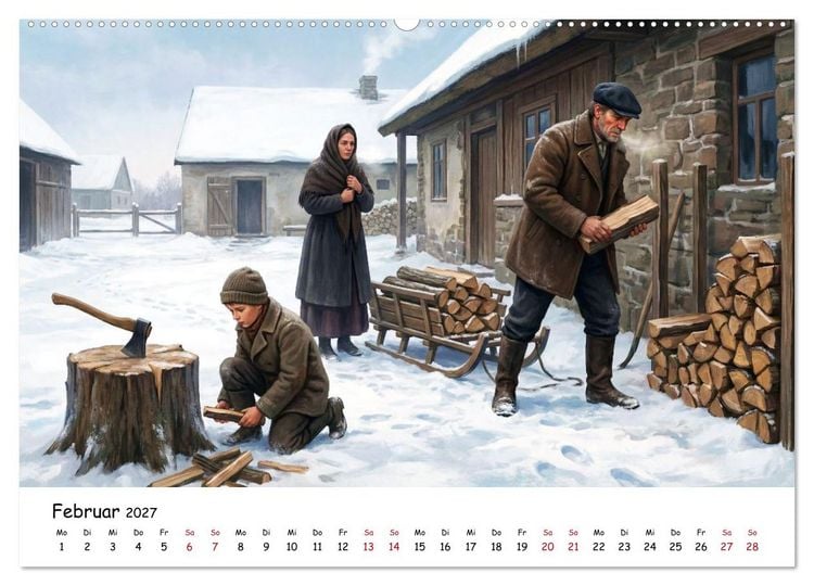Produktbild: Zwischen Feld und Hof - Landleben vor &uuml;ber hundert Jahren (hochwertiger Premium Wandkalender 2027 DIN A2 quer), Kunstdruck in Hochglanz