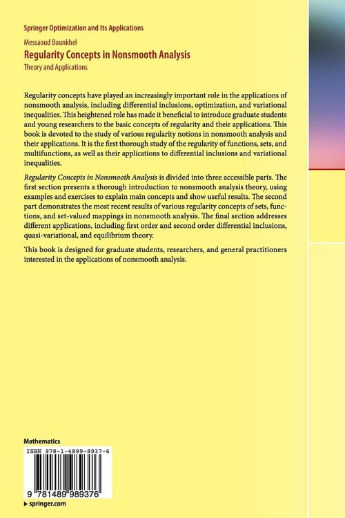 Produktbild: Regularity Concepts in Nonsmooth Analysis