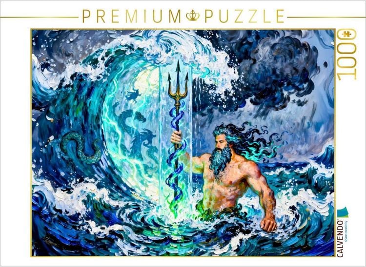 Produktbild: CALVENDO Puzzle Poseidon - Griechischer Gott der Meere und St&uuml;rme | 1000 Teile Lege-Gr&ouml;&szlig;e 64x48cm Foto-Puzzle f&uuml;r gl&uuml;ckliche Stunden