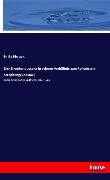Produktbild: Der Strophenausgang in seinem Verh&auml;ltnis zum Refrain und Strophengrundstock