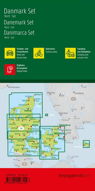 Produktbild: freytag & berndt Stra&szlig;enkarte D&auml;nemark Set 1:150.000